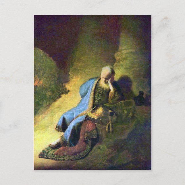 Rembrandt Harmenszoon van Rijn - Jeremiah mourning Postcard (Front)