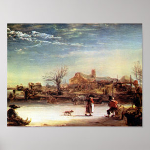 Rembrandt Harmenszoon van Rijn - Winter Landscape Poster