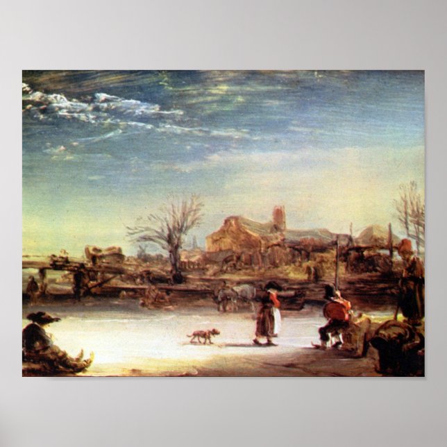 Rembrandt Harmenszoon van Rijn - Winter Landscape Poster (Front)