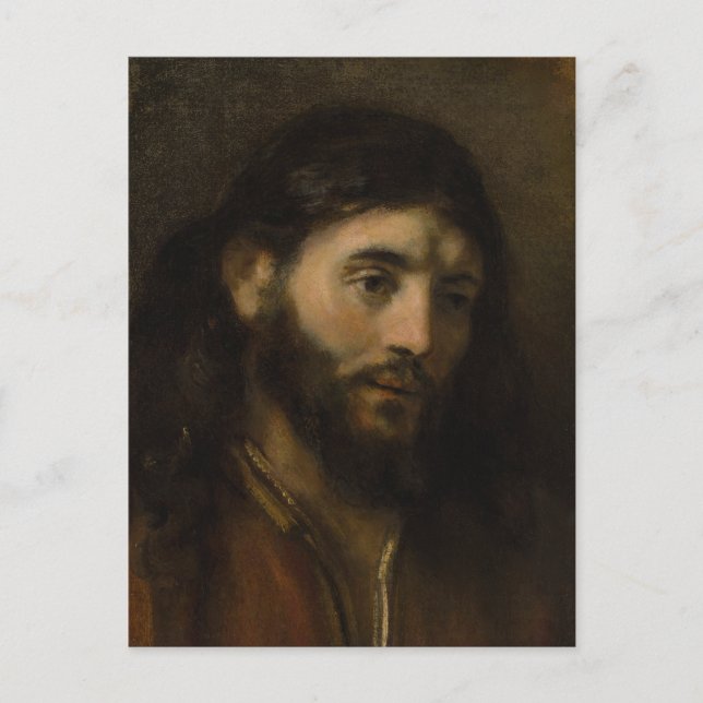 Rembrandt Head of Christ  CC0923 Jesus portraits Postcard (Front)