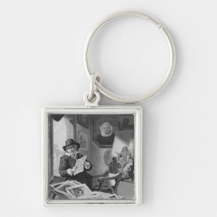 Rembrandt in his studio key ring