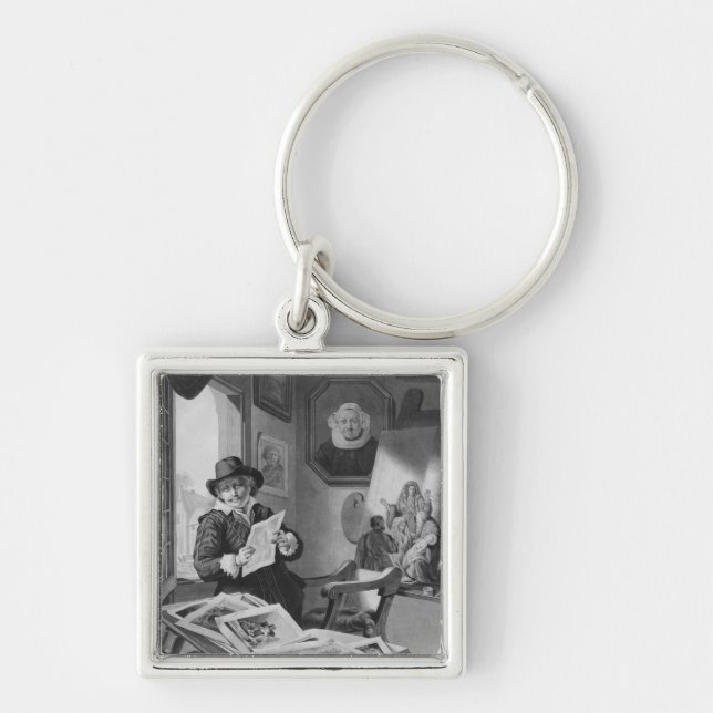 Rembrandt in his studio key ring (Front)