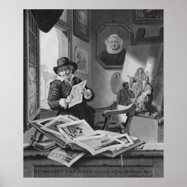 Rembrandt in his studio poster (Front)