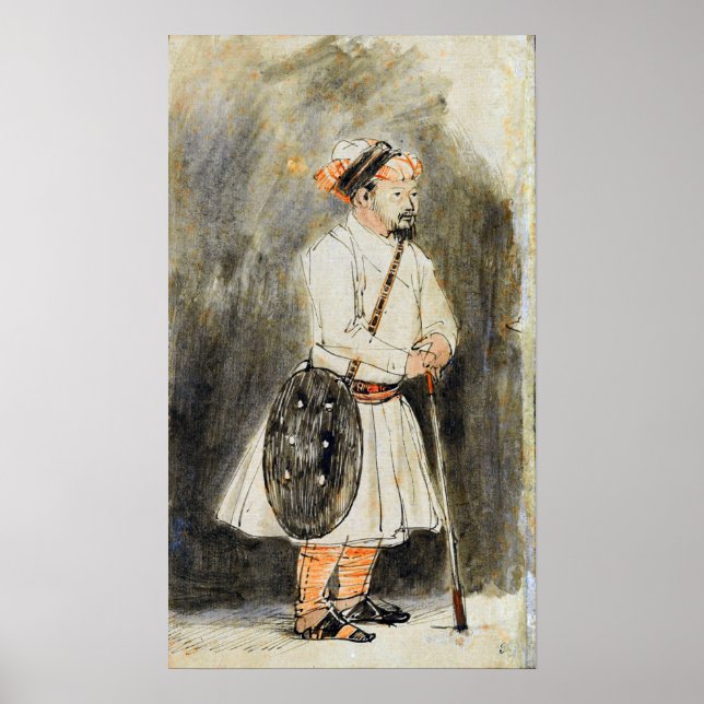 Rembrandt - Indian Warrior With A Shield 1654 Poster (Front)