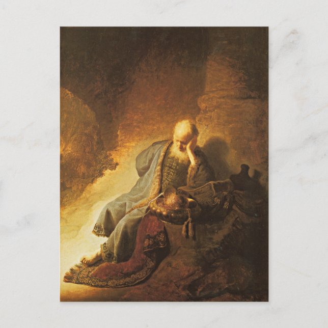 Rembrandt - Jeremiah Lamenting Destruction... Postcard (Front)