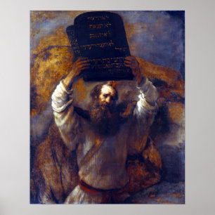 Rembrandt Moses with the Ten Commandments Poster