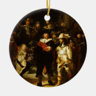 Rembrandt Nightwatch Night Watch Baroque Painting Ceramic Tree Decoration