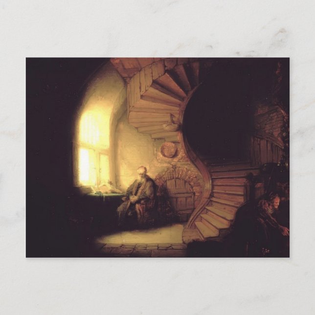 Rembrandt- Philosopher in Meditation Postcard (Front)
