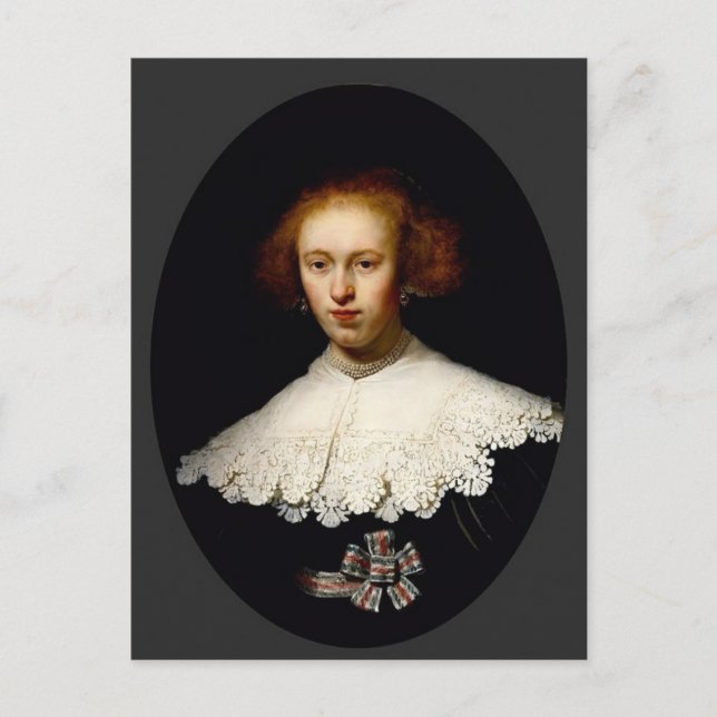 Rembrandt- Portrait of a Young Woman Postcard (Front)