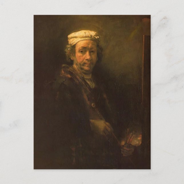 Rembrandt- Portrait of the Artist at His Easel Postcard (Front)