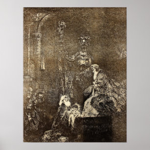 Rembrandt - Presentation In Temple In Dark Manner Poster