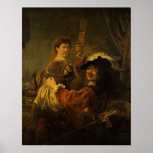 Rembrandt - Saskia and Artist In Scene Of Prodigal Poster