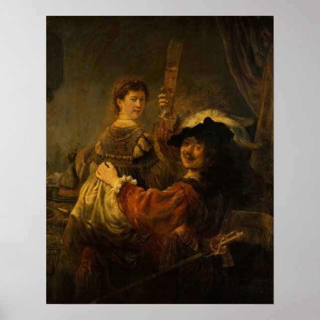 Rembrandt - Saskia and Artist In Scene Of Prodigal Poster (Front)