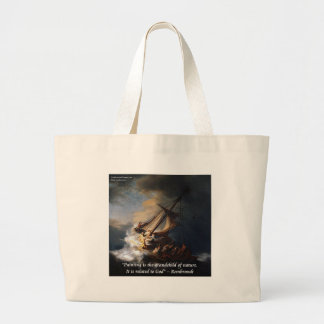 Rembrandt Sea Of Galilee & Nature Quote Large Tote Bag