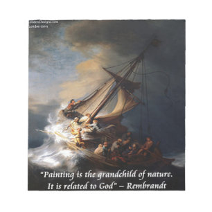 Rembrandt Sea Of Galilee & Nature Quote Notepad