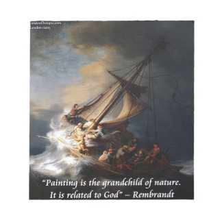 Rembrandt Sea Of Galilee & Nature Quote Notepad