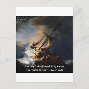 Rembrandt Sea Of Galilee & Nature Quote Postcard