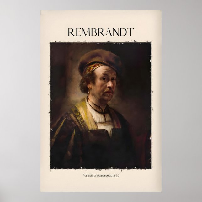 Rembrandt Self Portrait650 Dutch Master Painter Poster (Front)