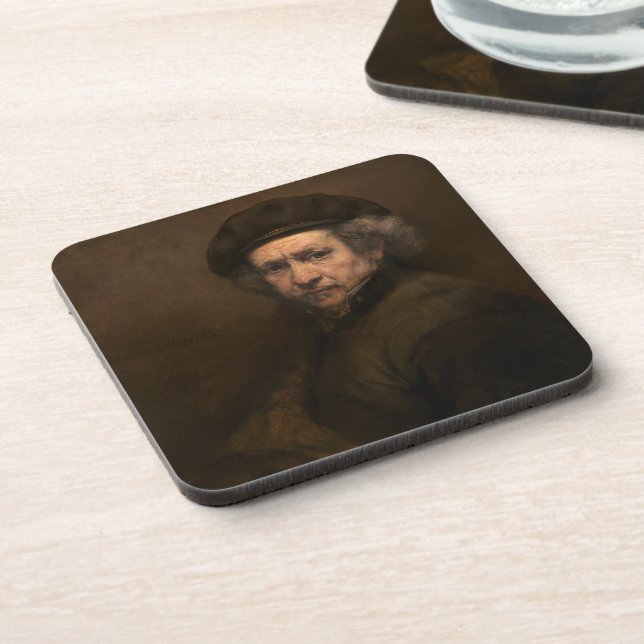 Rembrandt Self Portrait: Dutch Golden Age Painter Coaster (Left Side)