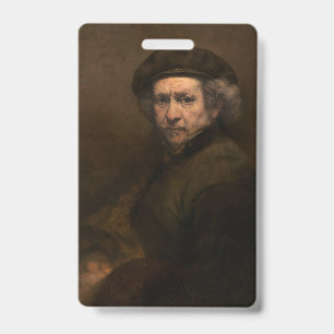 Rembrandt Self Portrait: Dutch Golden Age Painter ID Badge
