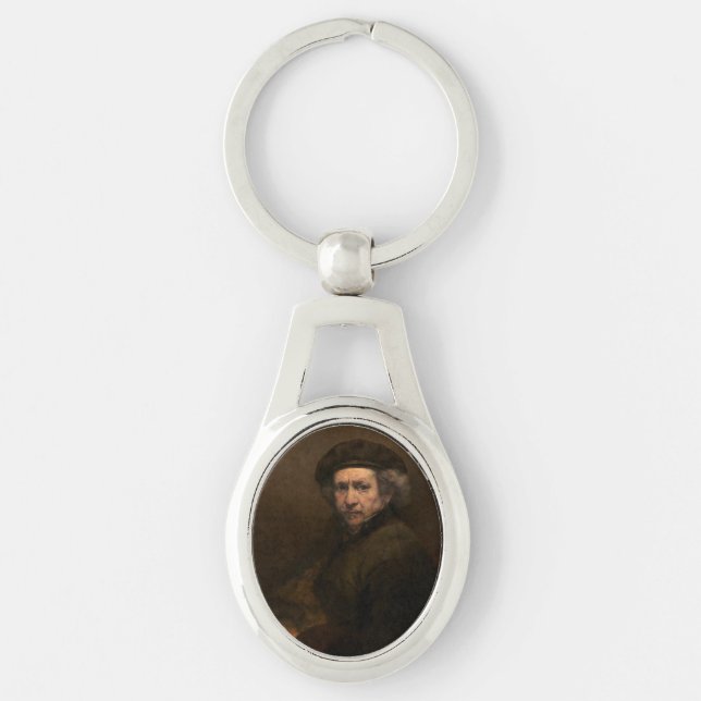 Rembrandt Self Portrait: Dutch Golden Age Painter Key Ring (Front)
