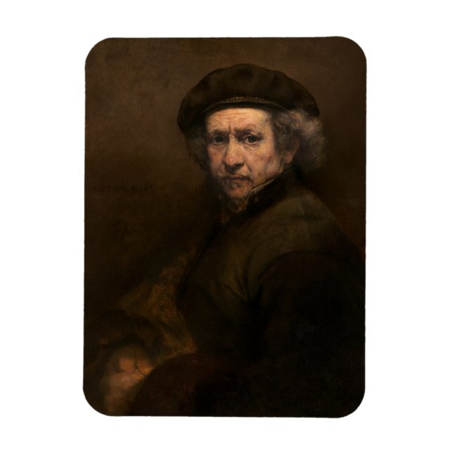 Rembrandt Self Portrait: Dutch Golden Age Painter Magnet (Vertical)