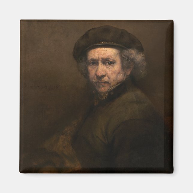 Rembrandt Self Portrait: Dutch Golden Age Painter Magnet (Front)