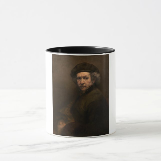 Rembrandt Self Portrait: Dutch Golden Age Painter Mug (Center)