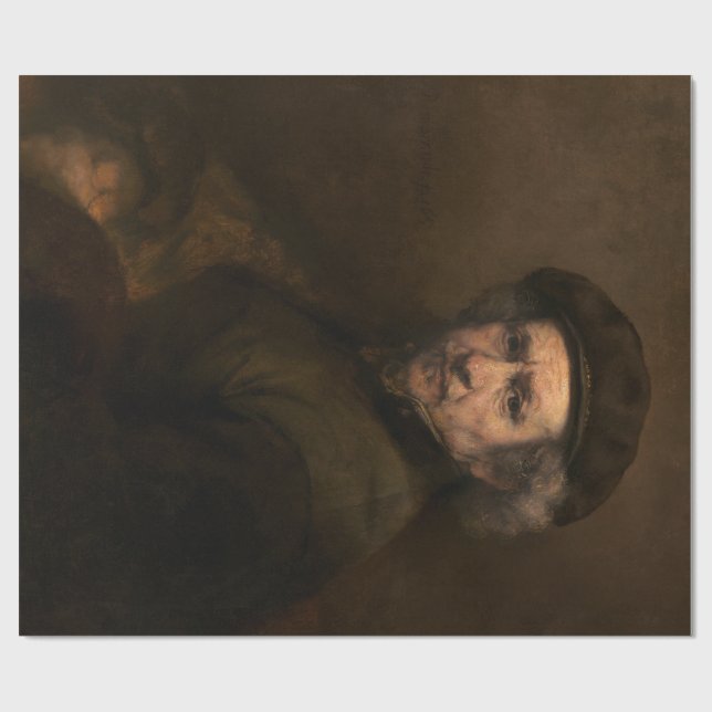 Rembrandt Self Portrait: Dutch Golden Age Painter Wrapping Paper (Flat)