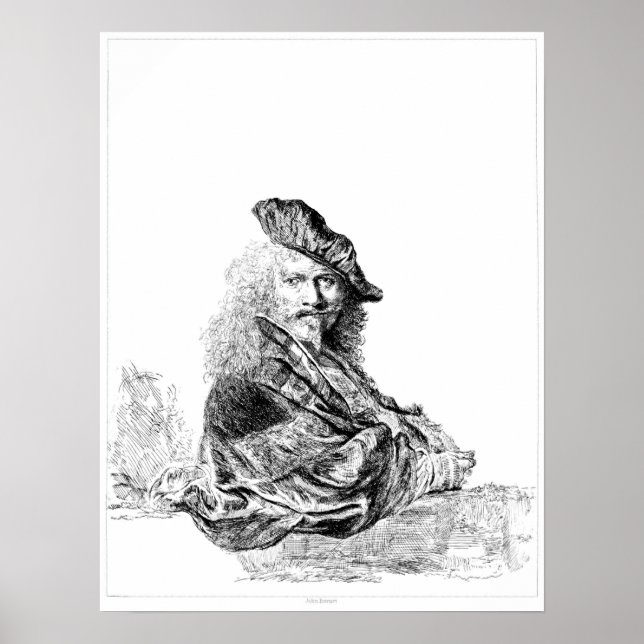 Rembrandt Self Portrait Etching Poster (Front)