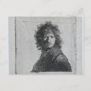 Rembrandt: Self-portrait, Frowning Postcard