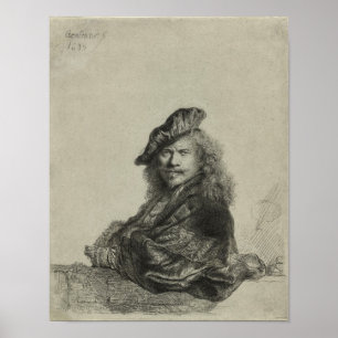 Rembrandt Self Portrait Sketch Poster