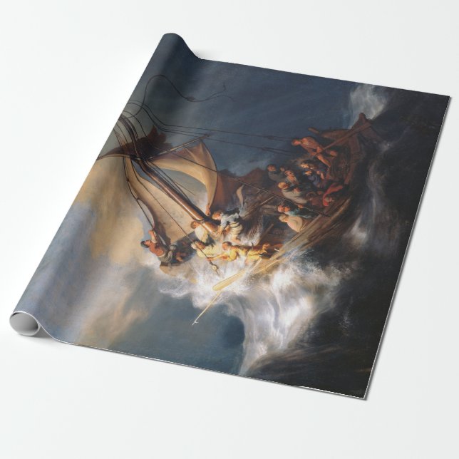 Rembrandt Storm Sea of Galilee Painting Wrapping Paper (Unrolled)