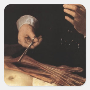 Rembrandt- The Anatomy Lesson of Dr. Nicolaes Tulp Square Sticker