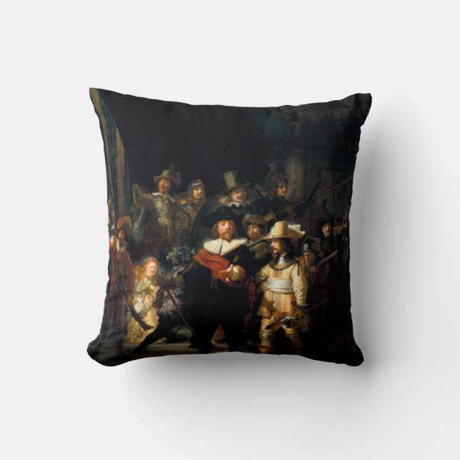 Rembrandt The Night Watch Throw Pillow (Front)