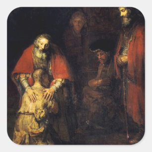 Rembrandt - The Return of the Prodigal Son Square Sticker