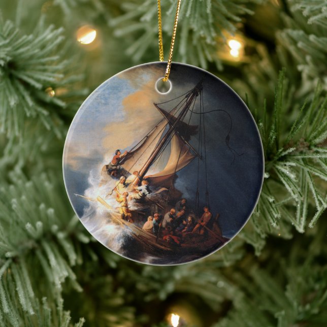 Rembrandt - The Storm of the Sea of Galilee Ceramic Ornament (Tree)