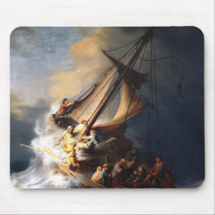 Rembrandt Van Rijn Christ In The Storm Sea Galilee Mouse Pad