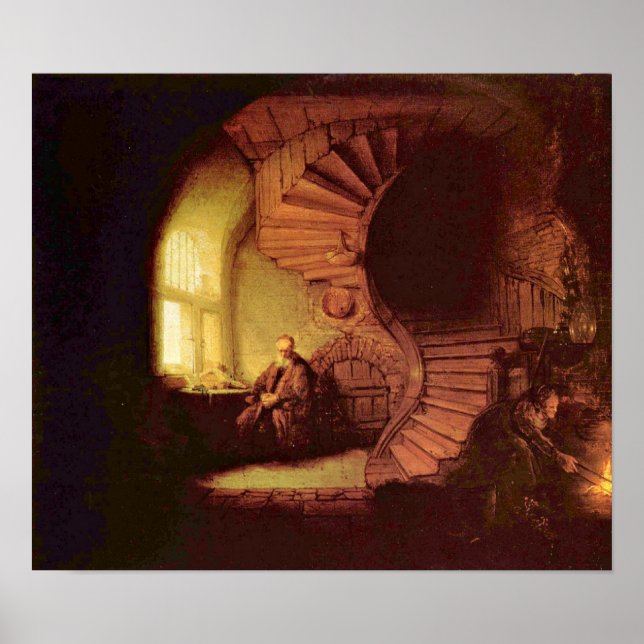 Rembrandt van Rijn - Philosopher in meditation Poster (Front)