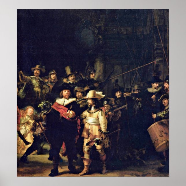 Rembrandt van Rijn - The Night Watch Detail Poster (Front)
