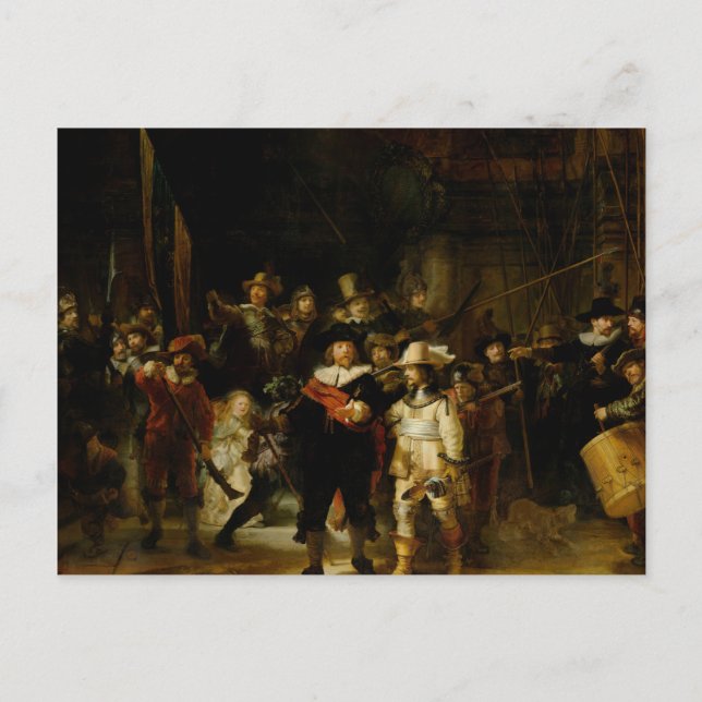 REMBRANDT VAN RIJN- The Nightwatch 1642 Postcard (Front)