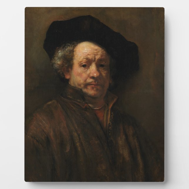 Rembrandt van Rijn's Self Portrait Fine Art Plaque (Front)