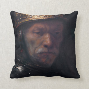 Rembrandt's Man in a Golden helmet Cushion