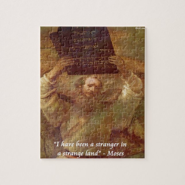 Rembrandt's Moses & Biblical Quote Jigsaw Puzzle (Vertical)
