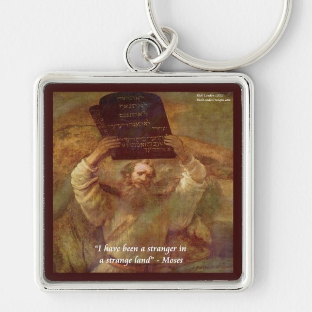 Rembrandt's Moses & Biblical Quote Key Ring (Front)