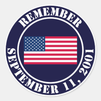 Remember 9/11 classic round sticker