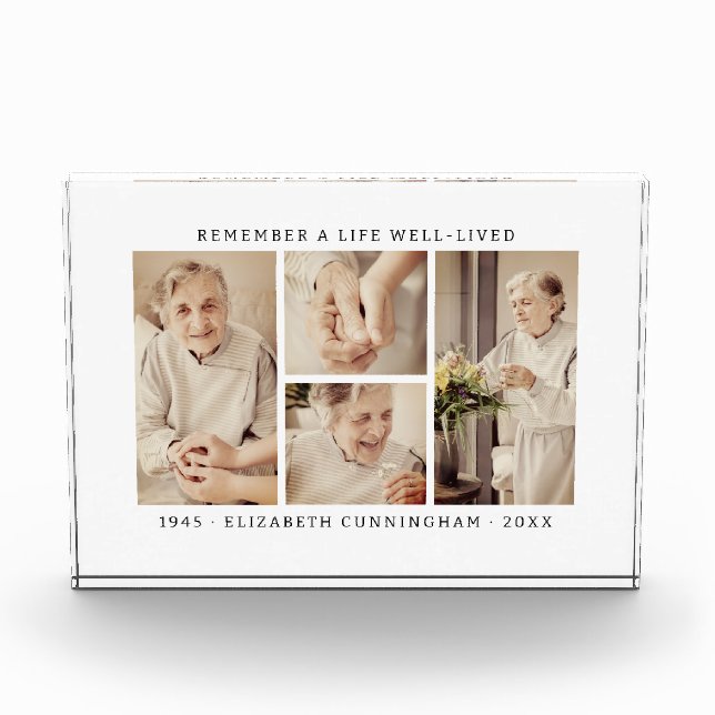 Remember A Life Modern Simple 4 Collage Photo Block (Front)