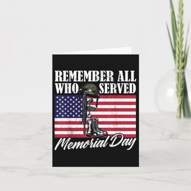 Remember All Who Served Memorial Day  Card (Front)