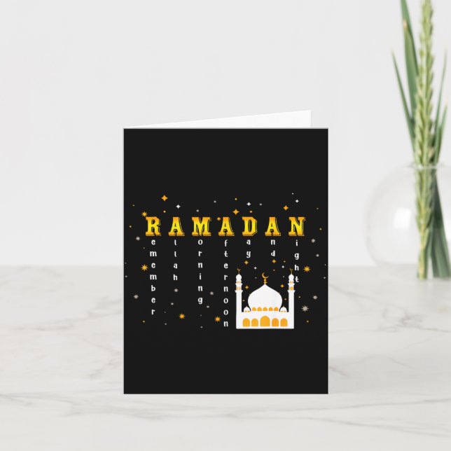Remember Allah Ramadan Mubarak Kareem  Card (Front)