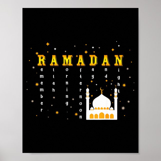 Remember Allah Ramadan Mubarak Kareem  Poster (Front)